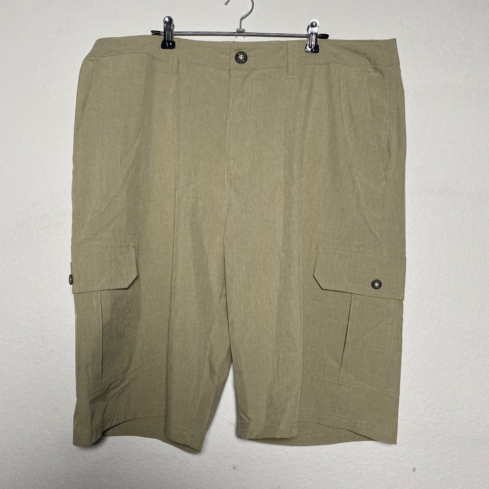 BKE Hybrid Cargo Shorts 36 Khaki Mens Gorpcore Athletic Fit Stretch Quick Dry